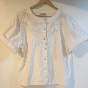 90s crop button down